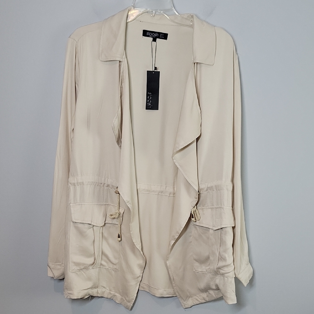 STOOSH cream cinch waist jacket size small